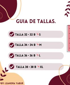 Guia de tallas Lea Mar Lingerie